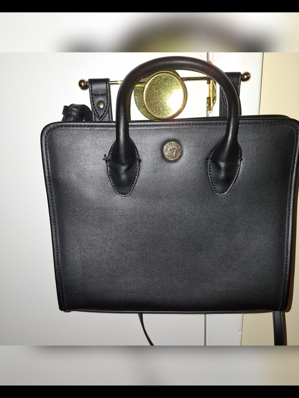 Anne Klein Black Structured Satchel